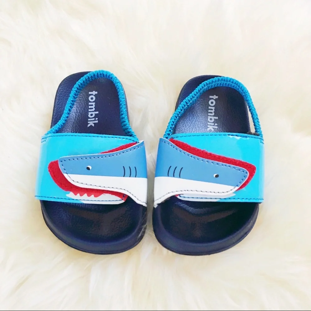 Shark sandals, toddler size 5/6